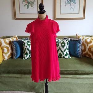 Lovely Red  Pleated Babydoll dress